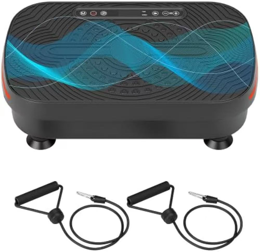 🥨Vibration Plate Machine with Resistance Bands - 99 Speed Levels, 450LBS Capacity, Remote Control , Full Body Workout for Weight Loss & Lymphatic Dra