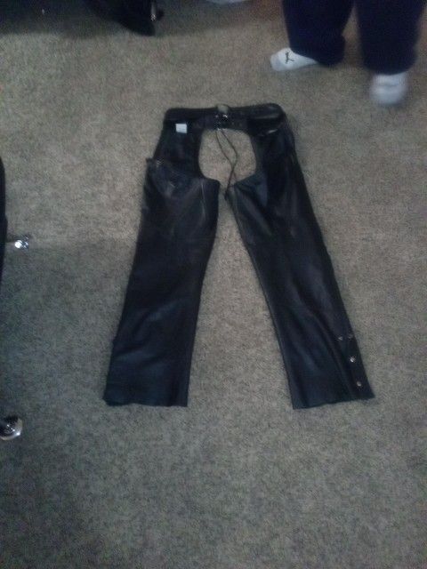 Harley Davidson Black Leather Chaps