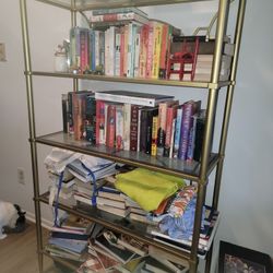 Gold Glass 6.5ft Bookcase