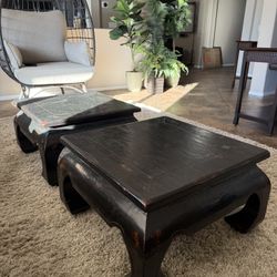 2 Asian Style End Tables