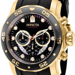 Invicta Pro Diver SCUBA Men's 48mm Gold Dial Stainless Chronograph Watch 37228
