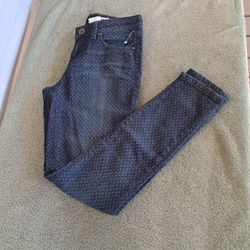 DKNY Jeans Womens 2P Blue Denim Soho Skinny Polka Dot Mid Rise Casual Pants NWT