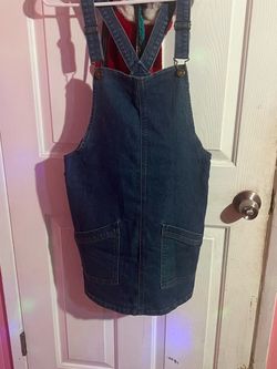 Dark Wash Denim Overall Skirt