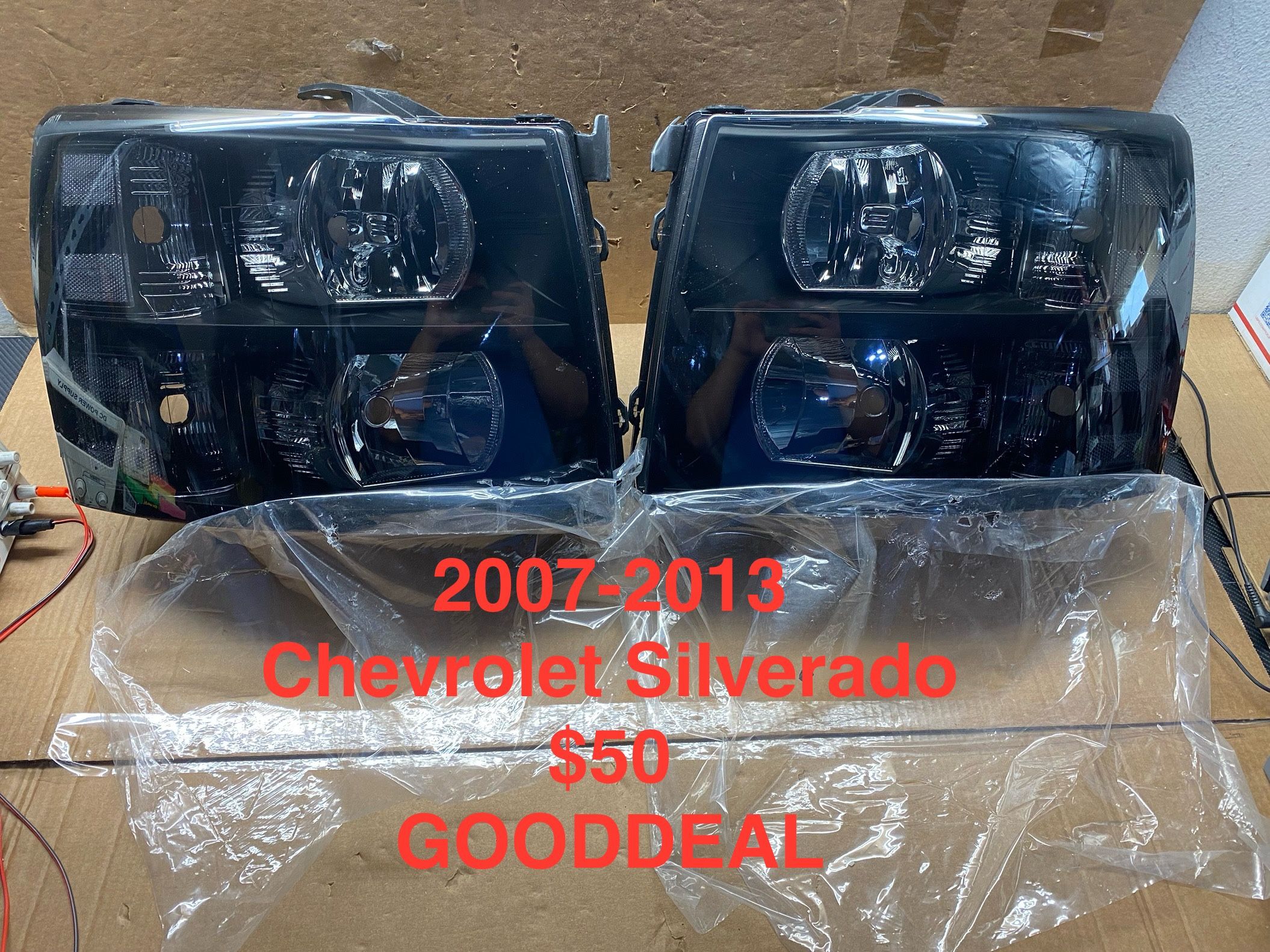 #OH139 FIT 2007-2013 Chevrolet Silverado 1500/2500/3500 Smoked Black Out OE Style Halogen Headlight Head Lights Pair Set