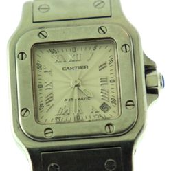 Cartier Santos Galbee Automatic Ladies Watch 24mm Women's Stainless Steel, 2423 Accessories NO Gucci Prada Cartier Rolex Chanel Tiffani 