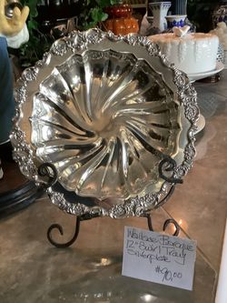 Wallace Baroque 12" Swirl Silverplate Tray
