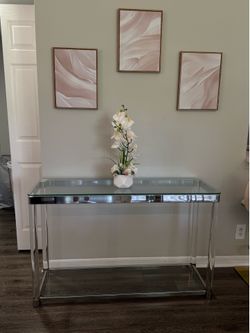 Glass console table