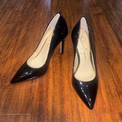 Jessica Simpson Black Leather Stiletto Heel
