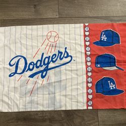 Vintage MLB Pillowcase 1996 Major League Baseball Los Angeles Dodgers Two Sided