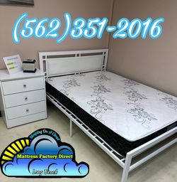 Full size bed frame with mattress cama Colchon y tambor