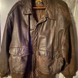 Vintage (Men’s 2X) Wilsons Leather “Adventure Bound” Brown Thinsulate Aviator Bomber Leather Jacket
