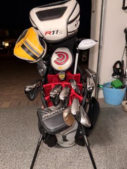 Golf clubs and bag