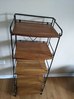Five Shelf Unit-Metal And Wood