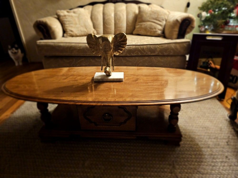 Vintage Maple Coffee Table W/ 2 Matching End Tables