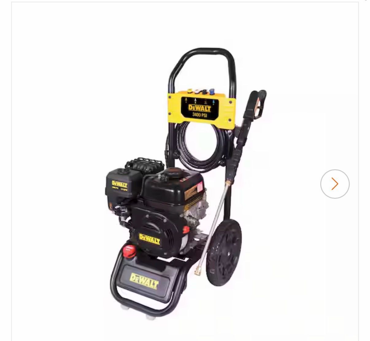 DEWALT 3400 psi 2.5 GPM Gas Cold Water Pressure Washer with OEM Axial Pump