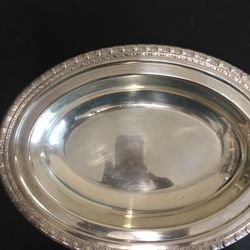 Vintage Silver Plate Rogers Bros Oval Serving Tray 