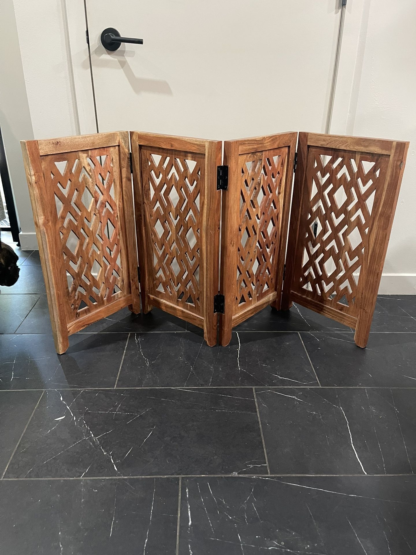 Akc wooden carved pet cheap gate