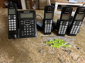 Panasonic Cordless Phone, 4 Handsets Landline Phone for Home
