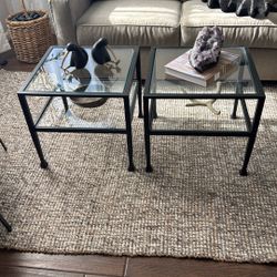 Glass End Tables  Set Of 2 
