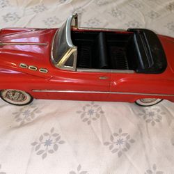 Vintage 50s Fifties Tinplate Friction Car Type 1950 Buick Open Red