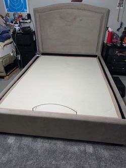 Queen platform bed with head and foot board