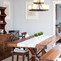 Farmhouse Industrial Style Dining Tables. 