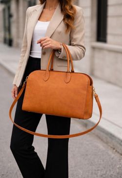 Claudia Firenze Genuine Italian Brown Caramel Leather Handbag Purse Anna Lou Testa Di Moro NEW