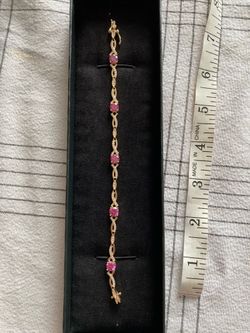 New Beautiful Gf bracelet with pink stones and CZ bracelet