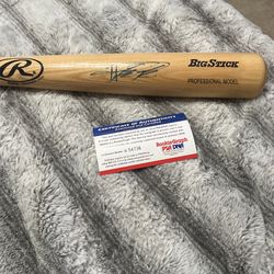 Howie Hendrick Signed Angels Baseball Bat