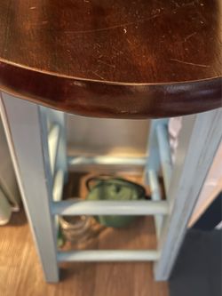 Set of 2 Wood Bar Stools