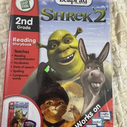 Leap Frog LeapPad Shrek 2 w/Interactive Book & Cartridge 2nd New Open Box