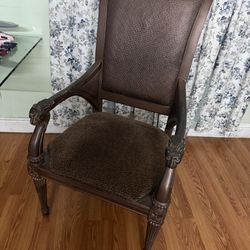 Two Brown Arm Chairs 