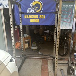 Squat Rack, Olympic Bar And Weights 