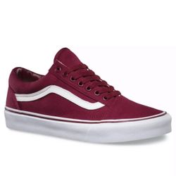 Vans Old Skool Low Canvas Classic Men's Size 10 Burgundy 500714 Lace up. EUC
