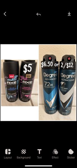 Axe Body Spray $5 Degree 72 H 2/$12
