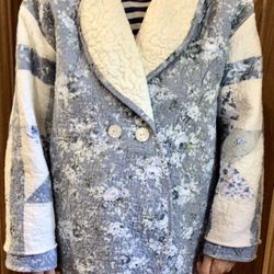 Women’s Upcycled Quilted Jacket, One Of A Kind Jacket, Shabby Chic Jacket 
