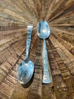 2 Antique Tiffany & Co. Sterling Silver "Vine" Gourd Spoons - 58g