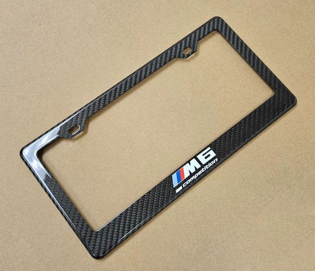 Brand New 1PCS BMW M6 M COMPETITION 100% Real Carbon Fiber License Plate Frame Tag Cover Original 3K