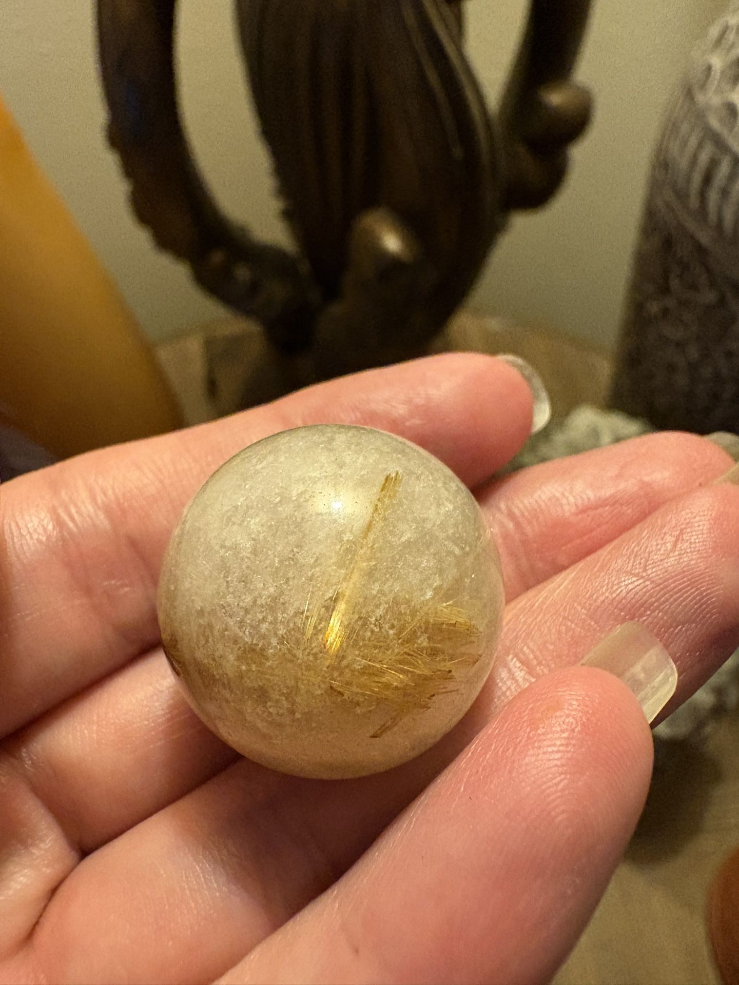 Rutilated Quartz Sphere marble size