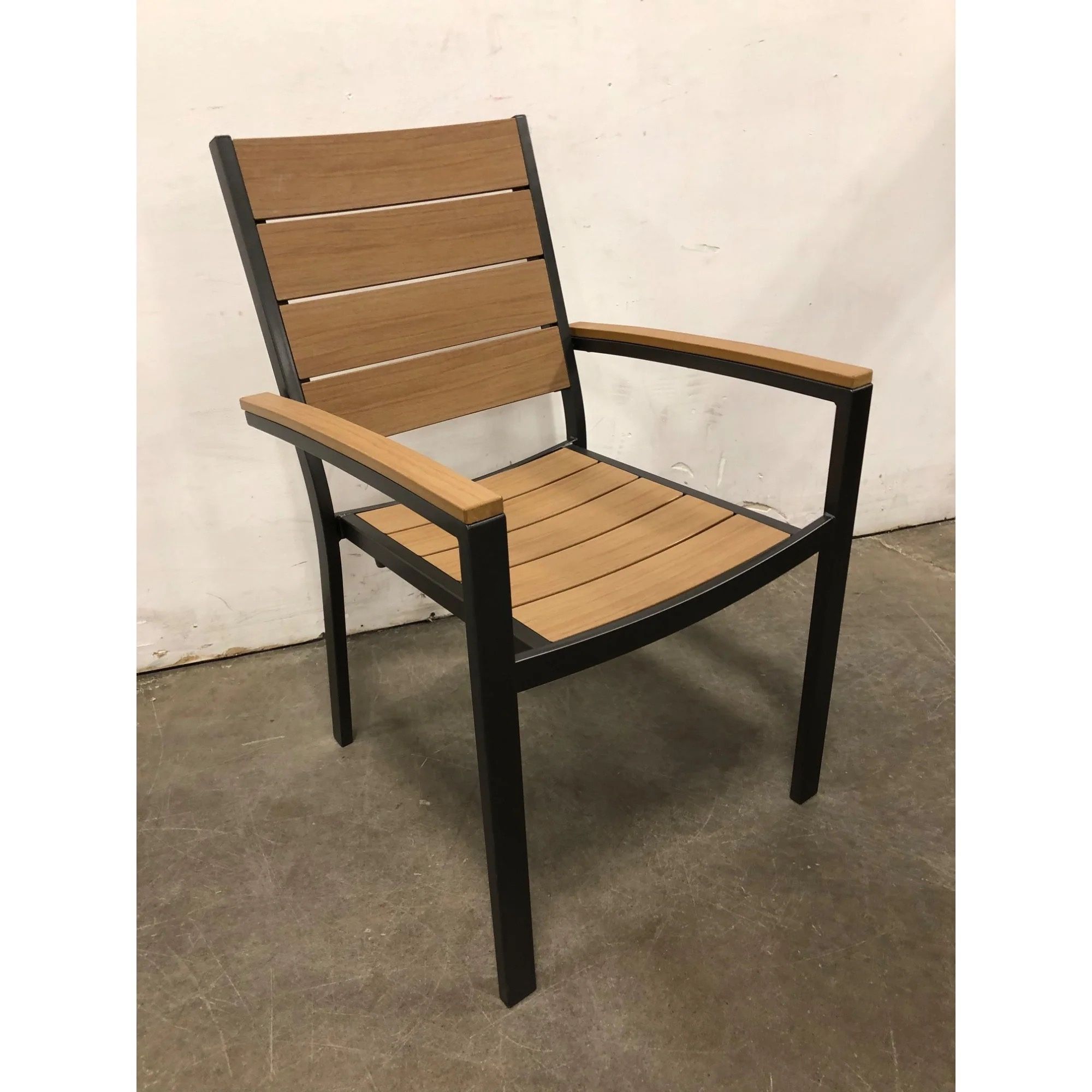 SunVilla Newport Stackable Patio Chair, Faux Wood
