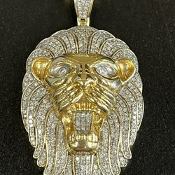 10k Diamonds Lion King Pendant 12g 14k Necklace 