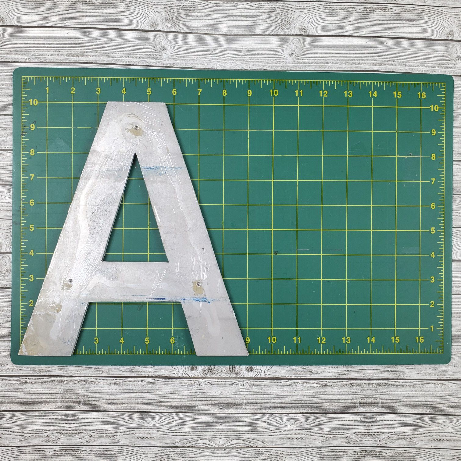 Lot of Reclaimed Aluminum Sign Letter w/Threaded Mounting Holes - 7" & 10"
