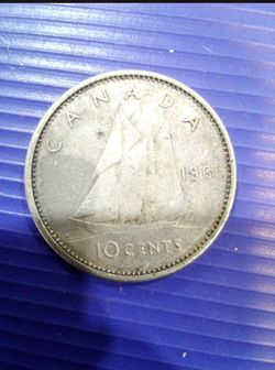 Canadian 1965 silver dime