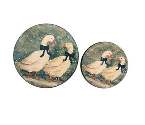 Vintage Goose Tin Canister Set Rustic Farmhouse Decor