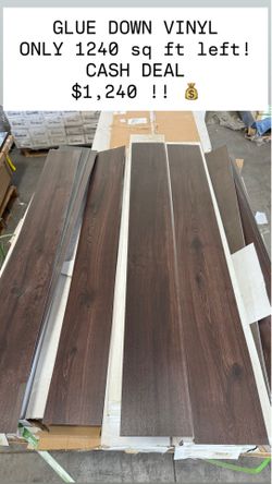 Glue down vinyl floors $0.99 sq Ft