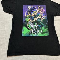 JoJo’s Bizarre Adventure Stone Ocean Group Pose Black T-Shirt Size Medium 