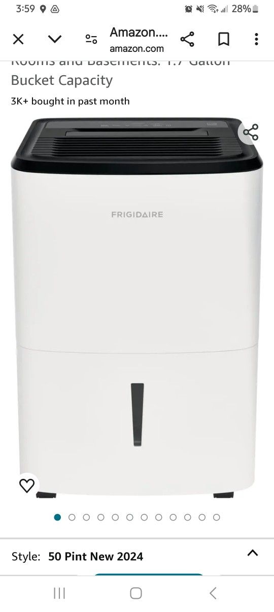Frigidaire Dehumidifier 50 pint works great