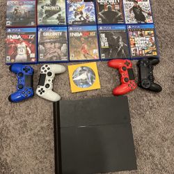 PS4 Original- 4 Controllers- 11 Games 