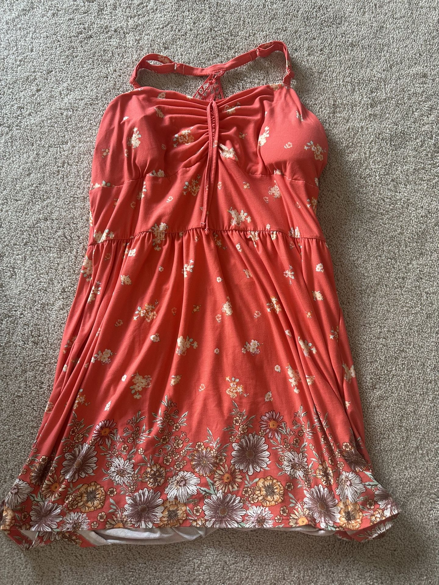Junior Ladies Sz Xxl Coral Flower Dress