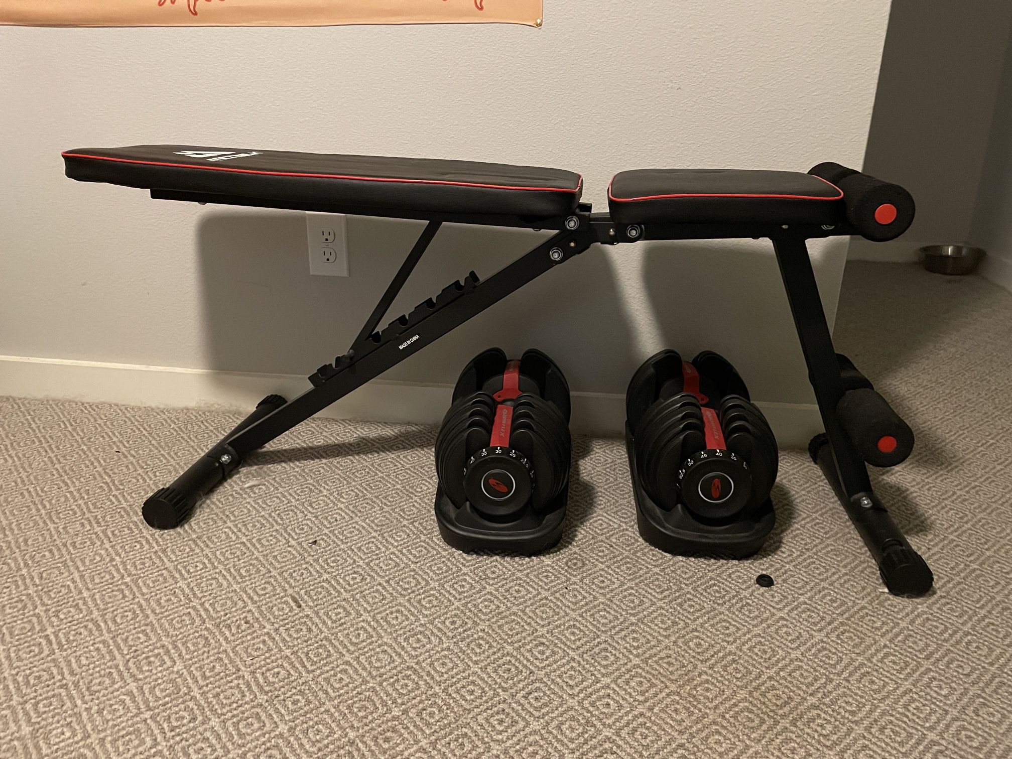Bowflex 552 Dumbells With Folding Bench